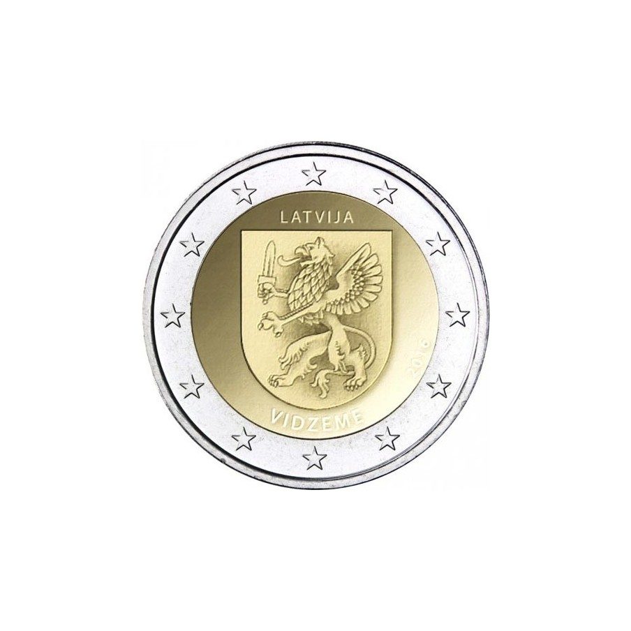 moneda conmemorativa 2 euros Letonia 2016 Vidzeme.