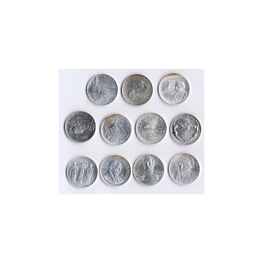 Monedas de plata 5 euros San Marino 2003/2013. 11 monedas