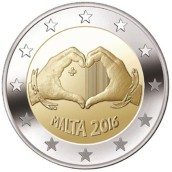 moneda conmemorativa 2 euros Malta 2016 Solidaridad Amor.