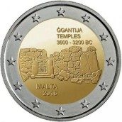 moneda conmemorativa 2 euros Malta 2016 Templos Ggantija