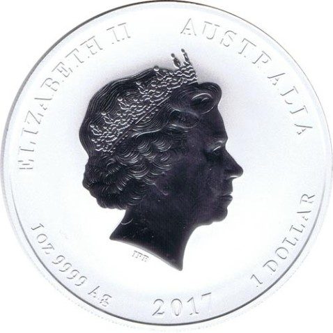 Moneda onza de plata 1$ Australia Lunar Gallo 2017