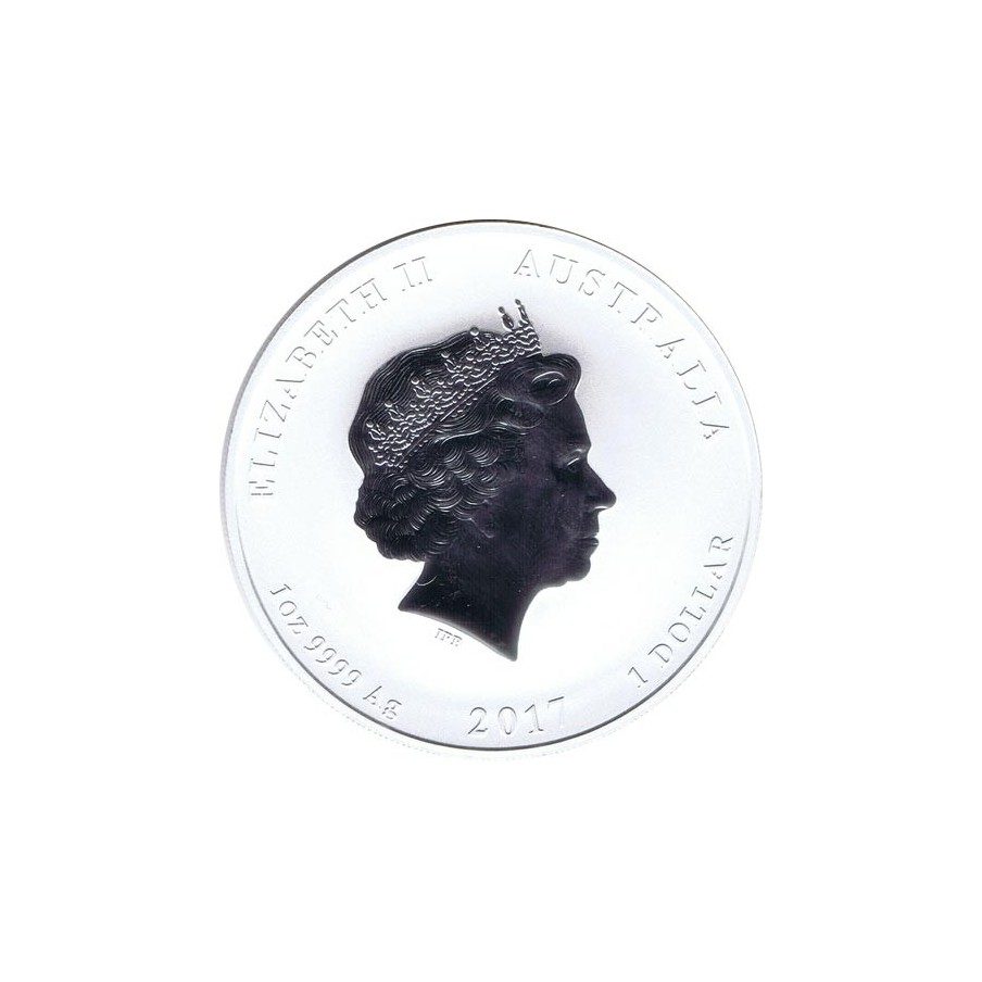 Moneda onza de plata 1$ Australia Lunar Gallo 2017