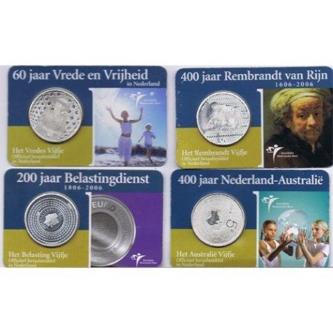 Colección Holanda 5 Euros 10 monedas varios años.