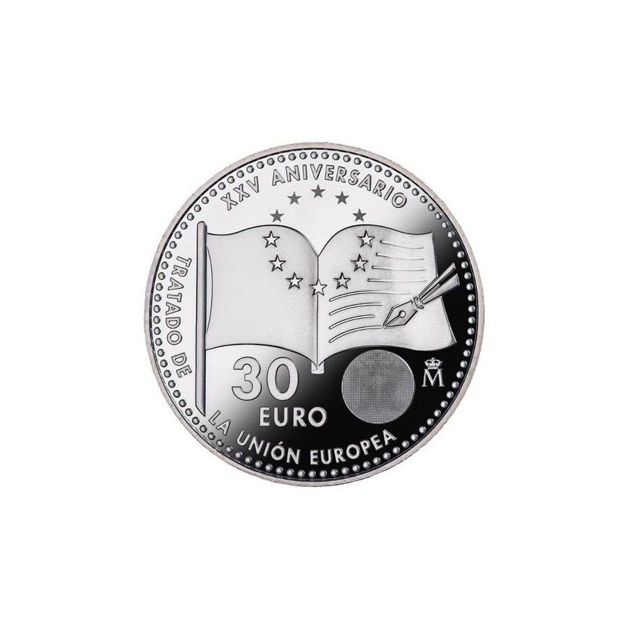 Moneda conmemorativa 30 Euros 2017 25 Años Unión Europea.