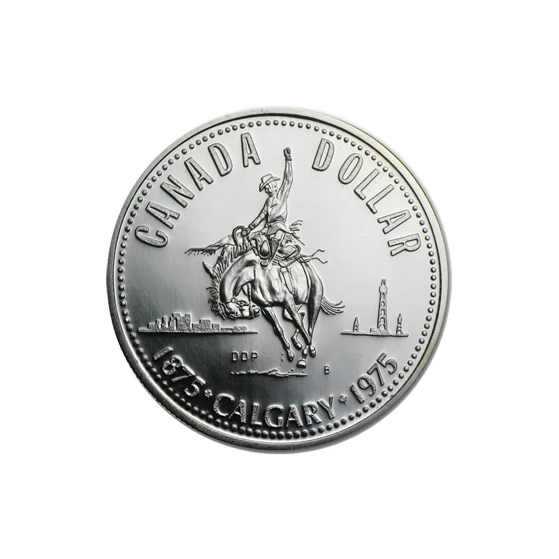 Canada 1$ 1975 100 Aniversario Calgary. Plata. Sin estuche.