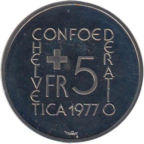 Suiza 5 francos 1977 Heinrich Pestalozzi 1746-1827