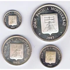 Medallas Papa Joan Pau II a Montserrat 1982. 4 medallas.