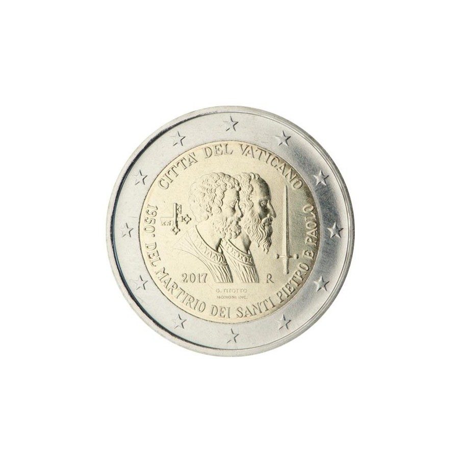 moneda conmemorativa 2 euros Vaticano 2017 San Pedro