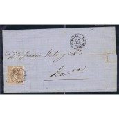 Historia Postal. Sobre 1868 Tarrasa a Barcelona.