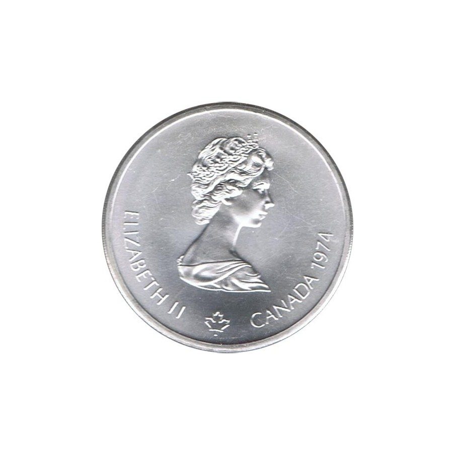 Moneda de plata 10$ Canada 1974 Montreal 1976.