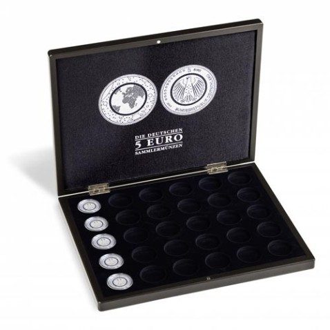 Estuche para 30 monedas 5 euros Alemania. Negro