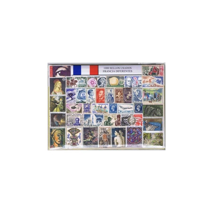 Francia 1000 sellos usados diferentes