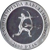2000 Pesetas 1990 Juegos Olimpicos Barcelona'92 Arquero suelta