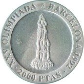 2000 Pesetas 1990 Juegos Olimpicos Barcelona'92 Castellers suelt