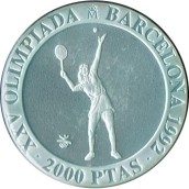 2000 Pesetas 1991 Juegos Olimpicos Barcelona'92 Tenis suelta