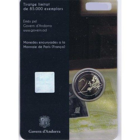 moneda conmemorativa 2 euros Andorra 2017 Himno Nacional. BU.