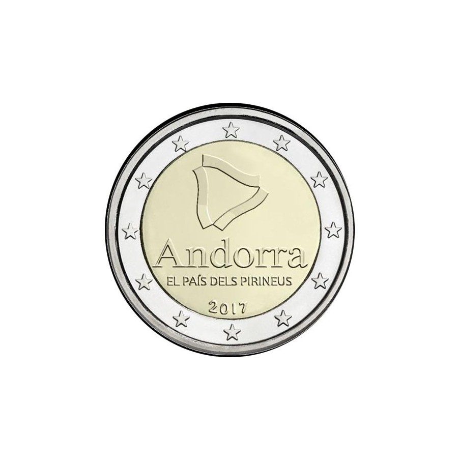 moneda conmemorativa 2 euros Andorra 2017 Pais Pirineos. BU.