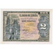 (1937/10/12) Burgos. 2 Pesetas SC. Serie A3088307