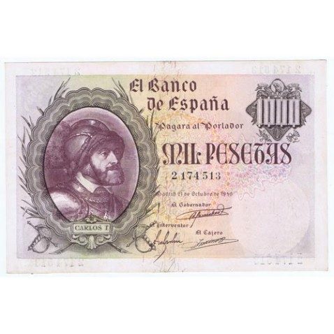 (1940/10/21) Madrid. 1000 Pesetas. EBC. Serie 2174513.