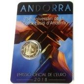 moneda conmemorativa 2 euros Andorra 2018 Constitución. BU.