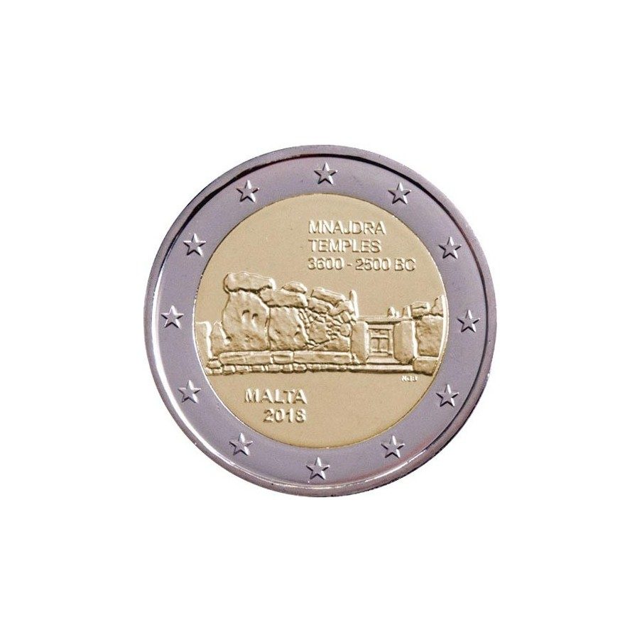 moneda conmemorativa 2 euros Malta 2018 Templos Mnajdra