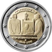 moneda conmemorativa 2 euros Italia 2018 Constitución