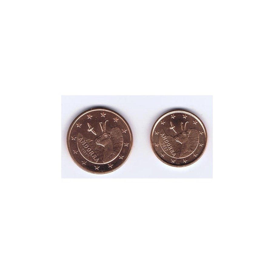 monedas euro centimos Andorra 2018 (1 y 2 centimos)