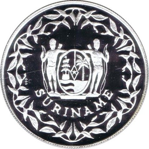 Moneda de plata 100 Guilders Suriname 1992 Ciclismo Barcelona 92