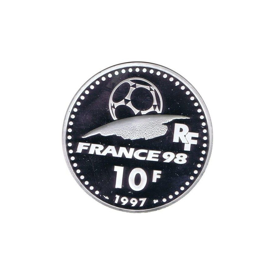 Moneda de plata 10 Francos Francia 1997 Mundial 98 Inglaterra