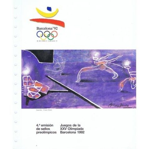 1990 Documento JJOO Barcelona 92. 4ª emisión sellos.