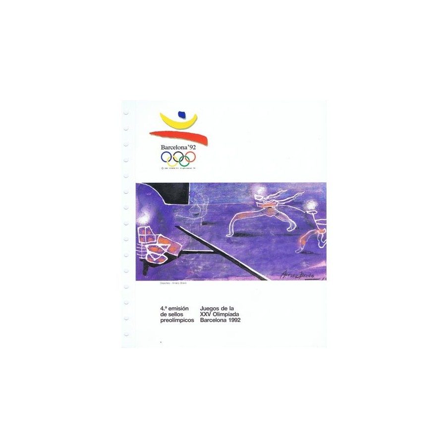 1990 Documento JJOO Barcelona 92. 4ª emisión sellos.