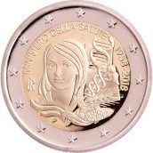 moneda conmemorativa 2 euros Italia 2018 Ministerio Salud