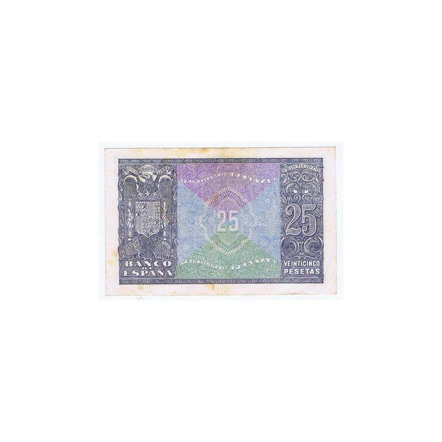 (1940/01/09) Madrid. 25 Pesetas. EBC- Serie D3014094 Manchas