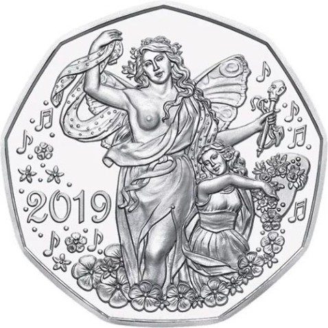 moneda Austria 5 Euros 2019 150 años Ópera de Viena. Plata.