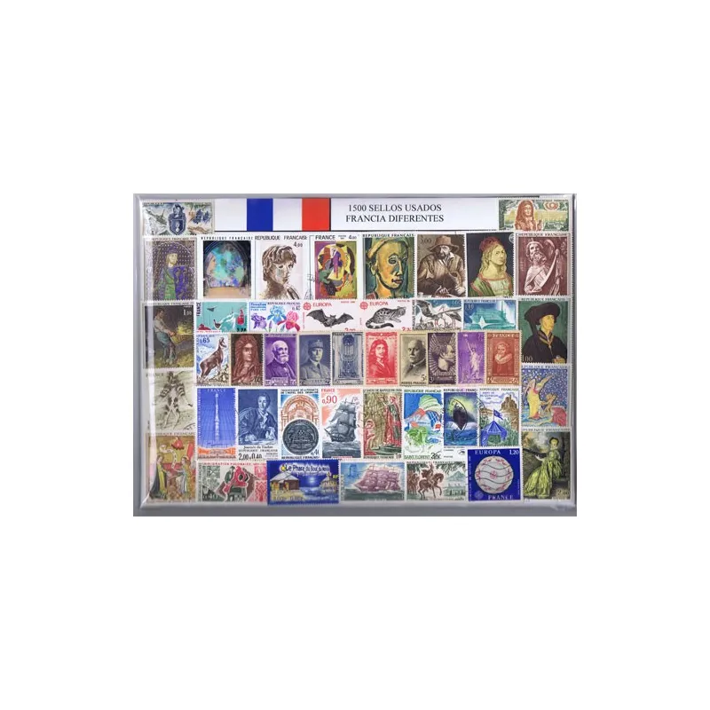 Francia 1500 sellos usados diferentes