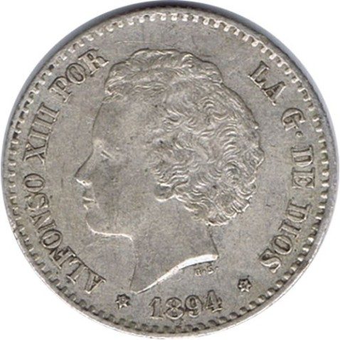 50 céntimos Plata 1894 *94 Alfonso XIII PG V. EBC