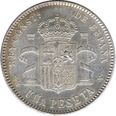 1 Peseta Plata 1900 *00 Alfonso XIII SM V. SC.