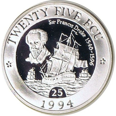 Moneda de plata 25 ECU Europa Gran Bretaña 1994.