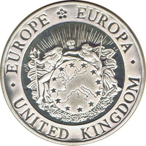 Moneda de plata 25 ECU Europa Gran Bretaña 1994.