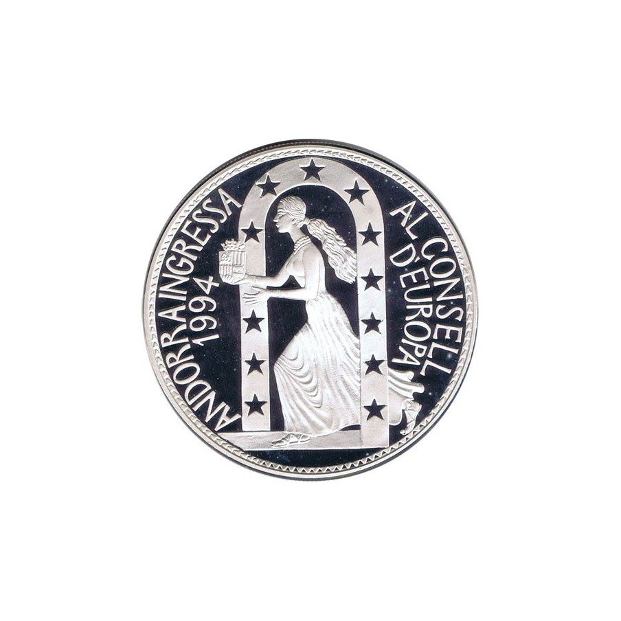Moneda de plata 10 Diners Andorra 1995 Consell d'Europa.