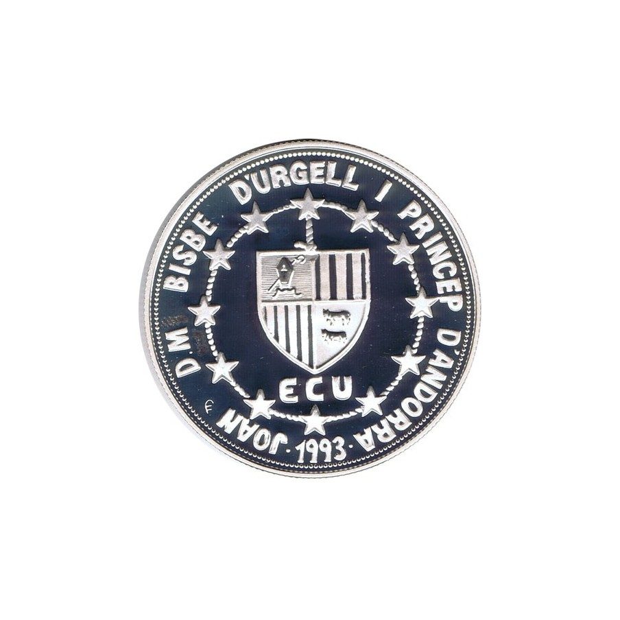 Moneda de Plata 10 Diners Andorra 1993. Estuche