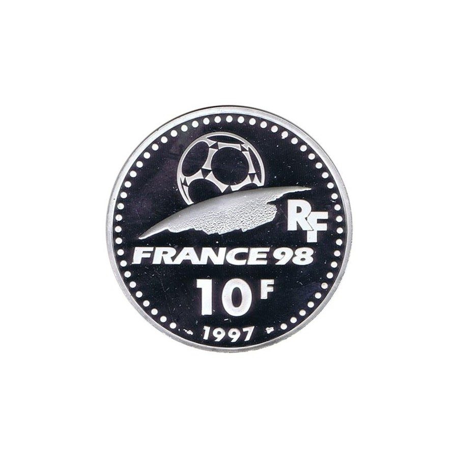 Moneda de plata 10 Francos Francia 1997 Mundial 98 Inglaterra