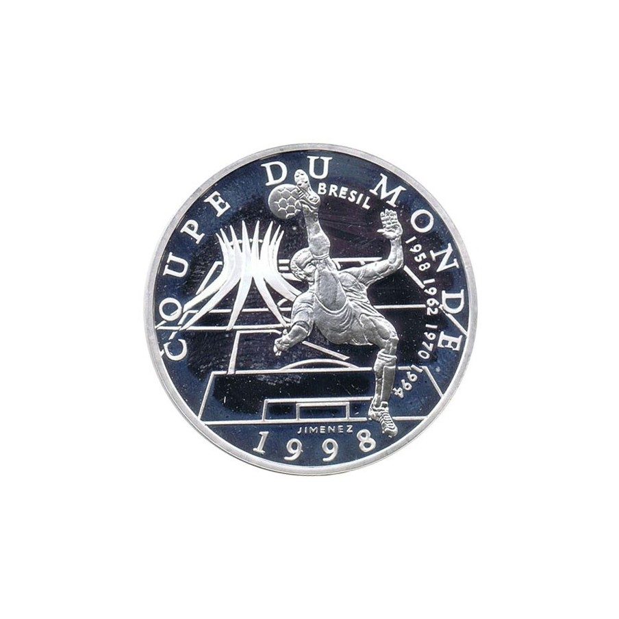 Moneda de plata 10 Francos Francia 1998. Mundial 98 Brasil