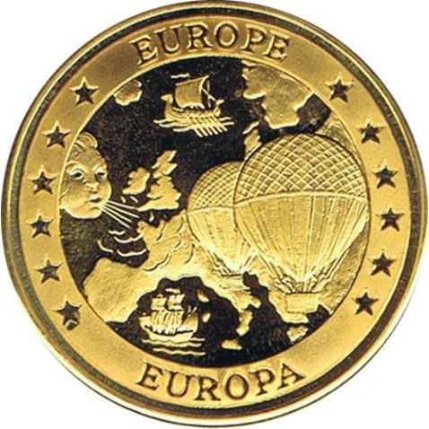 Moneda Ecu Europa Gran Bretaña 1994 Color. Avión.