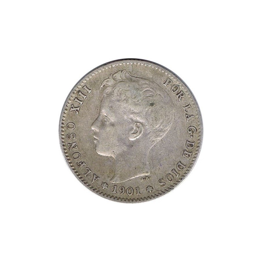 1 Peseta Plata 1901 *01 Alfonso XIII SM V.