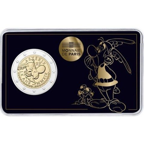 moneda conmemorativa 2 euros Francia 2019 Asterix. 3 coincards