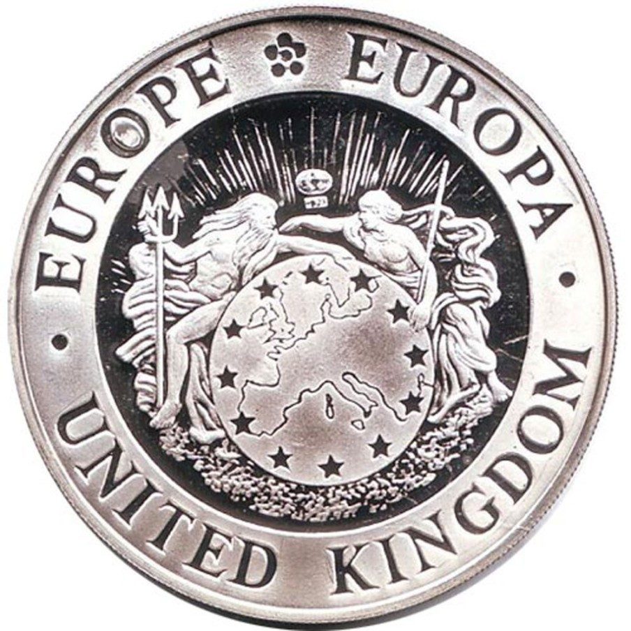 Moneda de plata 25 Ecu Gran Bretaña 1992 Europa. Proof.
