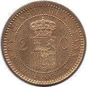 2 céntimos 1905 *05 Alfonso XIII Madrid SM V. SC.