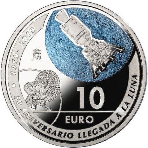 Moneda 2019 50 Aniversario Llegada a la Luna. 10 euros Plata