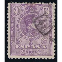 0273 Alfonso XIII. 20c. Violeta. Matasellos.